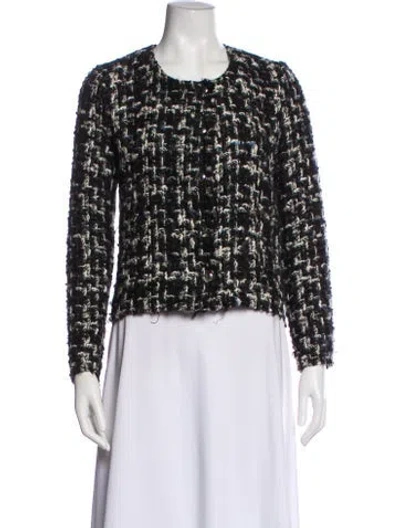 Pre-owned Iro Tweed Pattern Jacket In Black