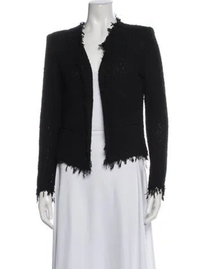 Pre-owned Iro Tweed Pattern Jacket In Black