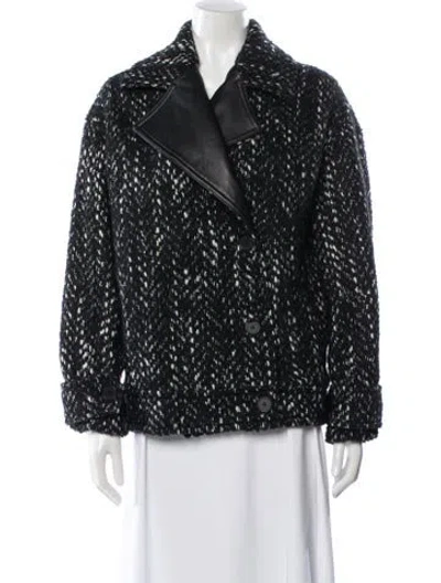 Pre-owned Iro Tweed Pattern Jacket In Black