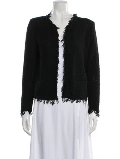 Pre-owned Iro Tweed Pattern Jacket In Black