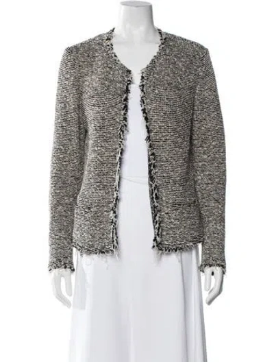 Pre-owned Iro Tweed Pattern Jacket In Black