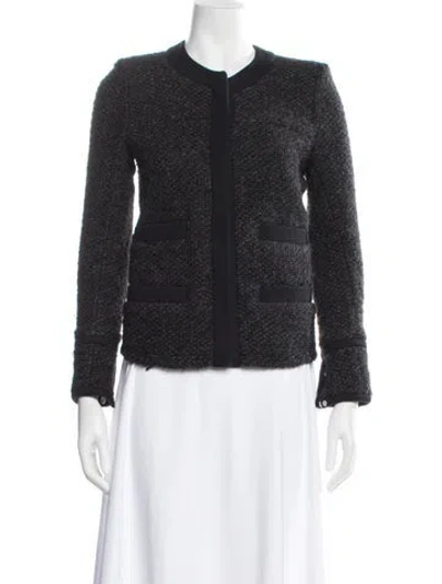 Pre-owned Iro Tweed Pattern Jacket In Black