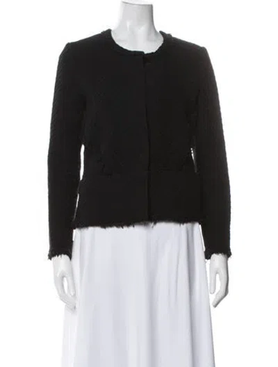 Pre-owned Iro Tweed Pattern Jacket In Black
