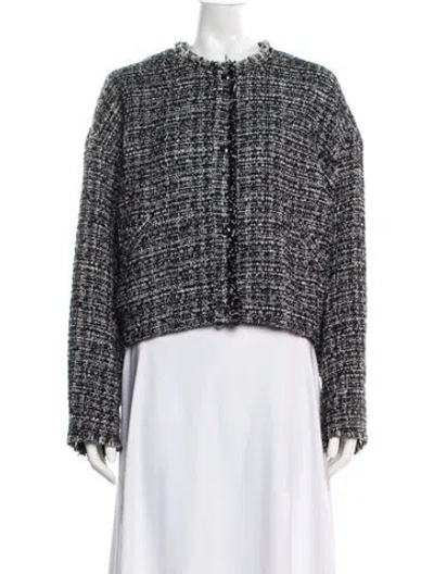 Pre-owned Iro Tweed Pattern Jacket In Black