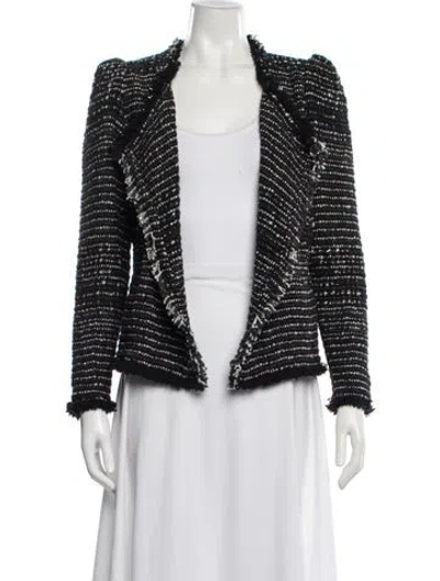 Pre-owned Iro Tweed Pattern Jacket In Black