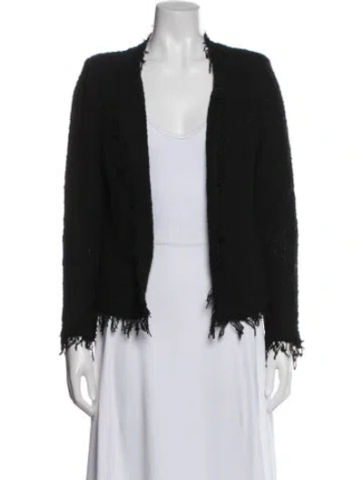 Pre-owned Iro Tweed Pattern Jacket In Black