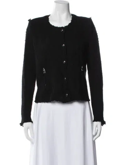 Pre-owned Iro Tweed Pattern Jacket In Black