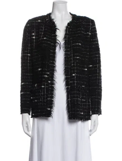 Pre-owned Iro Tweed Pattern Jacket In Black