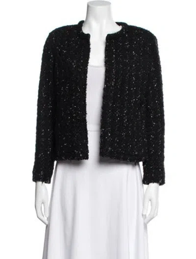 Pre-owned Iro Tweed Pattern Jacket In Black