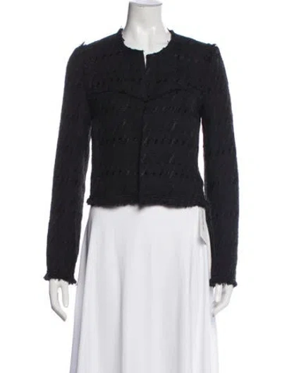 Pre-owned Iro Tweed Pattern Jacket In Black