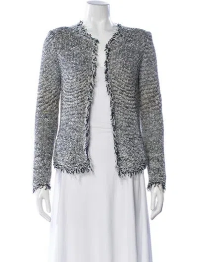 Pre-owned Iro Tweed Pattern Jacket In Black