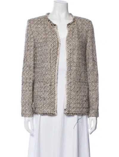 Pre-owned Iro Tweed Pattern Jacket In Black