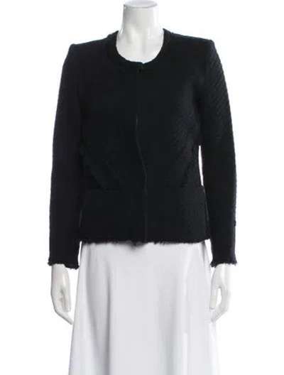 Pre-owned Iro Tweed Pattern Jacket In Black