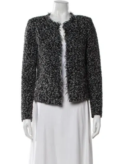 Pre-owned Iro Tweed Pattern Jacket In Black