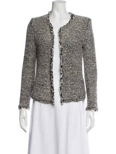 Pre-owned Iro Tweed Pattern Jacket In Black