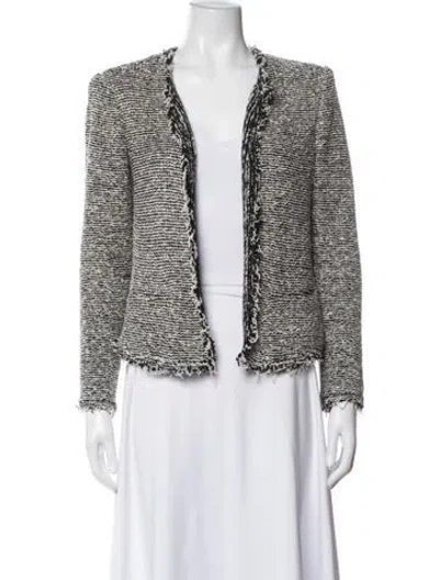 Pre-owned Iro Tweed Pattern Jacket In Black