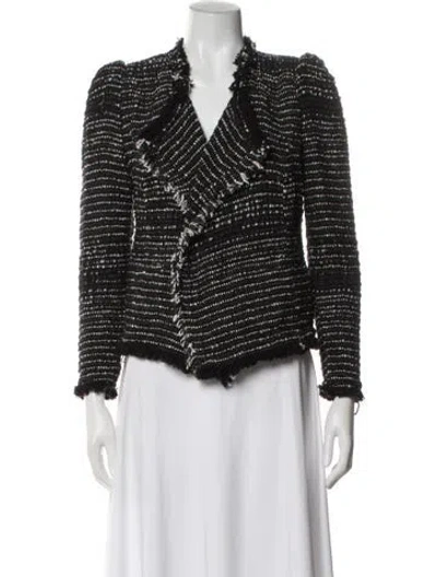 Pre-owned Iro Tweed Pattern Jacket In Black