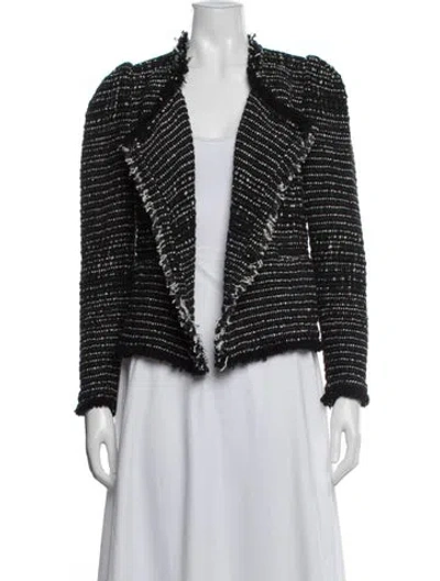 Pre-owned Iro Tweed Pattern Jacket In Black