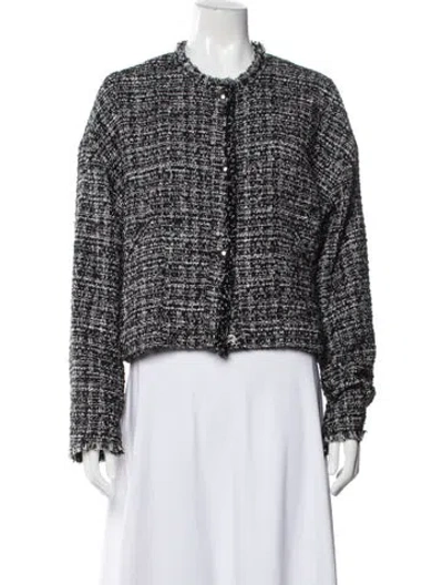 Pre-owned Iro Tweed Pattern Jacket In Black