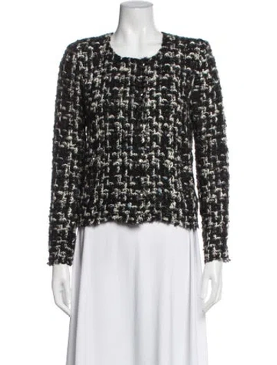 Pre-owned Iro Tweed Pattern Jacket In Black