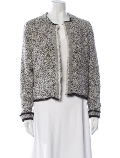 Pre-owned Iro Tweed Pattern Jacket In Black