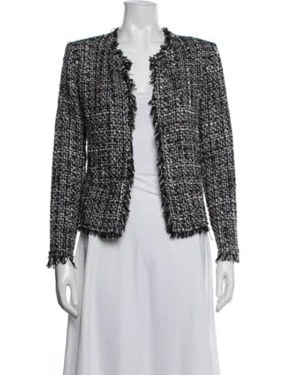 Pre-owned Iro Tweed Pattern Jacket In Black
