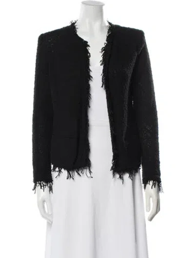 Pre-owned Iro Tweed Pattern Jacket In Black