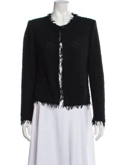 Pre-owned Iro Tweed Pattern Jacket In Black
