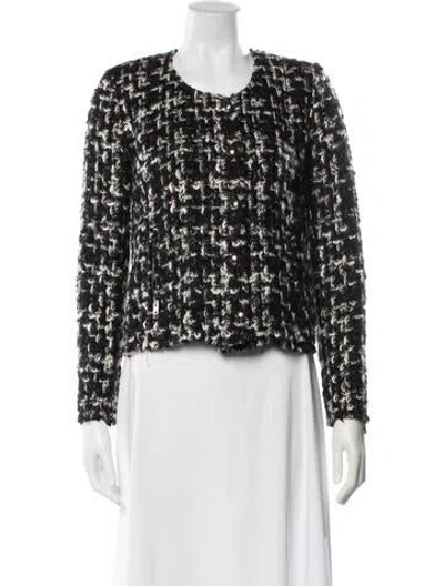Pre-owned Iro Tweed Pattern Jacket In Black