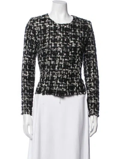 Pre-owned Iro Tweed Pattern Jacket In Black