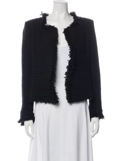 Pre-owned Iro Tweed Pattern Jacket In Black