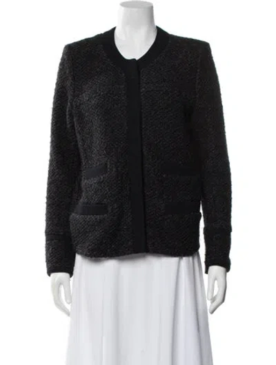 Pre-owned Iro Tweed Pattern Jacket In Black