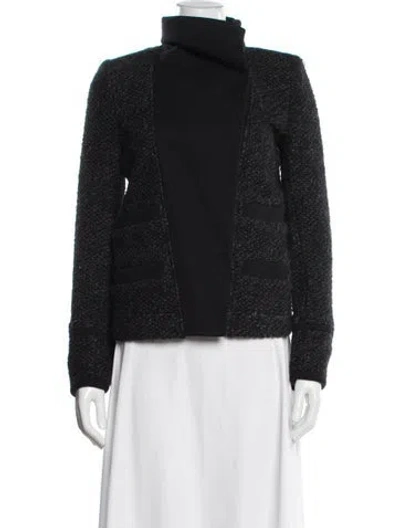 Pre-owned Iro Tweed Pattern Jacket In Black