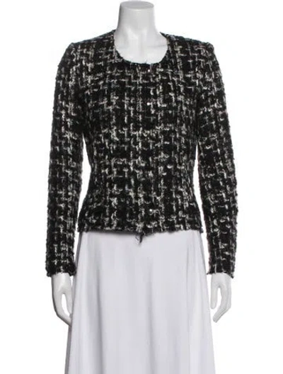 Pre-owned Iro Tweed Pattern Jacket In Black