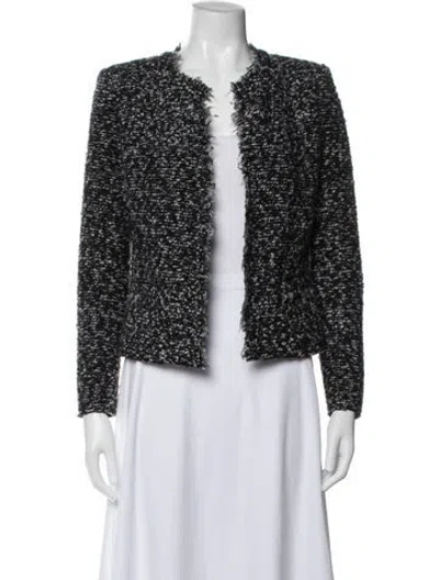 Pre-owned Iro Tweed Pattern Jacket In Black