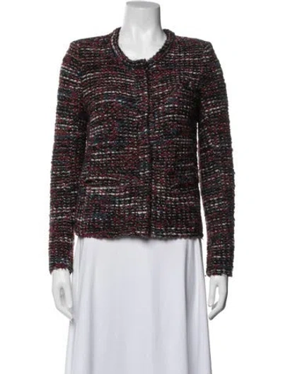 Pre-owned Iro Tweed Pattern Jacket In Black