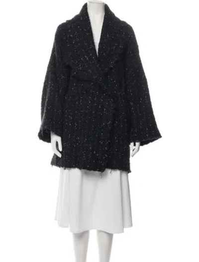 Pre-owned Iro Tweed Pattern Jacket In Black