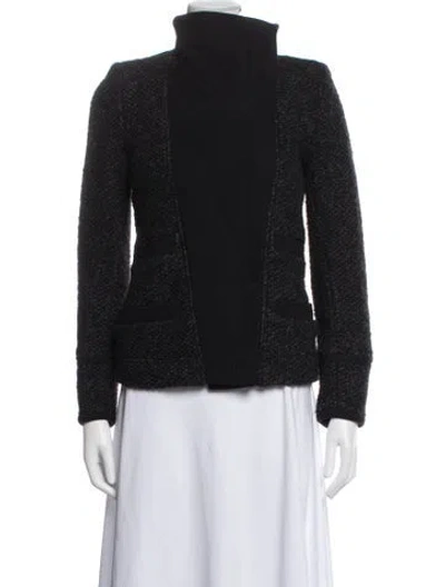 Pre-owned Iro Tweed Pattern Jacket In Black