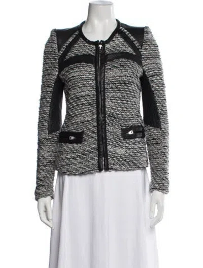 Pre-owned Iro Tweed Pattern Jacket In Black