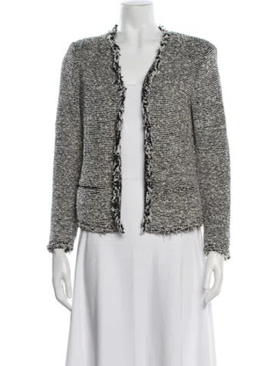 Pre-owned Iro Tweed Pattern Jacket In Black