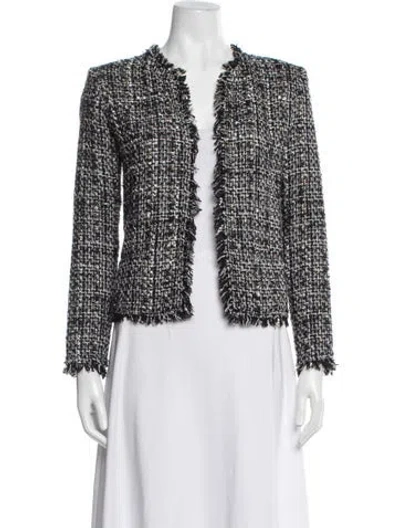 Pre-owned Iro Tweed Pattern Jacket In Black