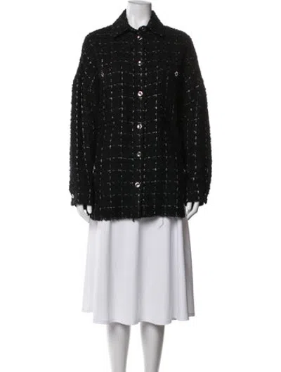 Pre-owned Iro Tweed Pattern Jacket In Black