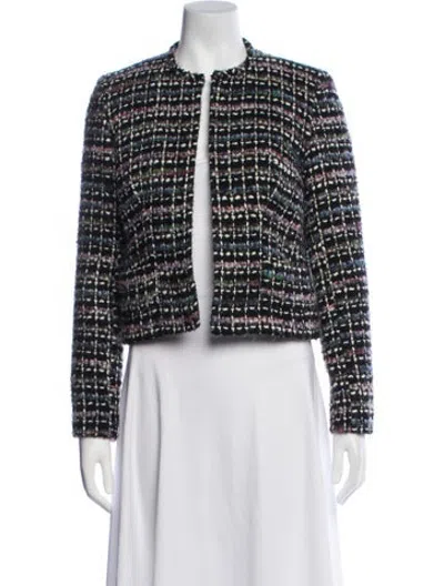 Pre-owned Iro Tweed Pattern Jacket In Black
