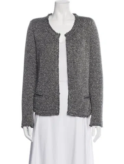 Pre-owned Iro Tweed Pattern Jacket In Black/metallic