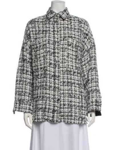 Pre-owned Iro Tweed Pattern Jacket In Black/metallic/white