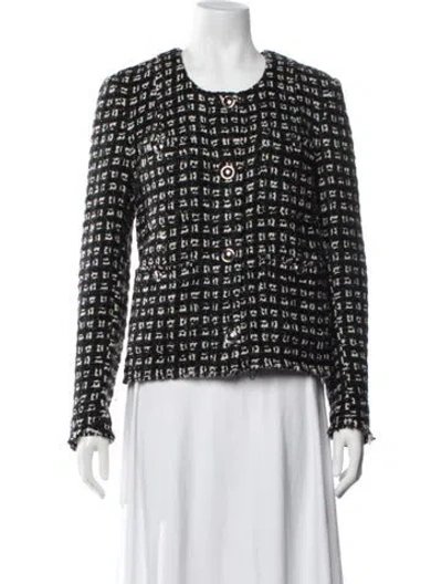 Pre-owned Iro Tweed Pattern Jacket In Black/metallic/white