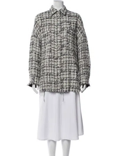 Pre-owned Iro Tweed Pattern Jacket In Black/metallic/white