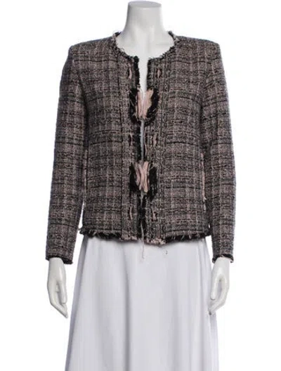 Pre-owned Iro Tweed Pattern Jacket In Black/pink