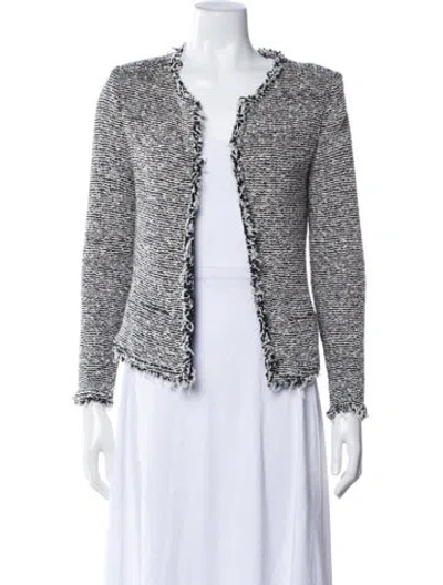 Pre-owned Iro Tweed Pattern Jacket In Black/white