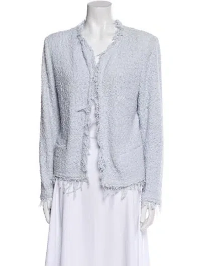 Pre-owned Iro Tweed Pattern Jacket In Blue